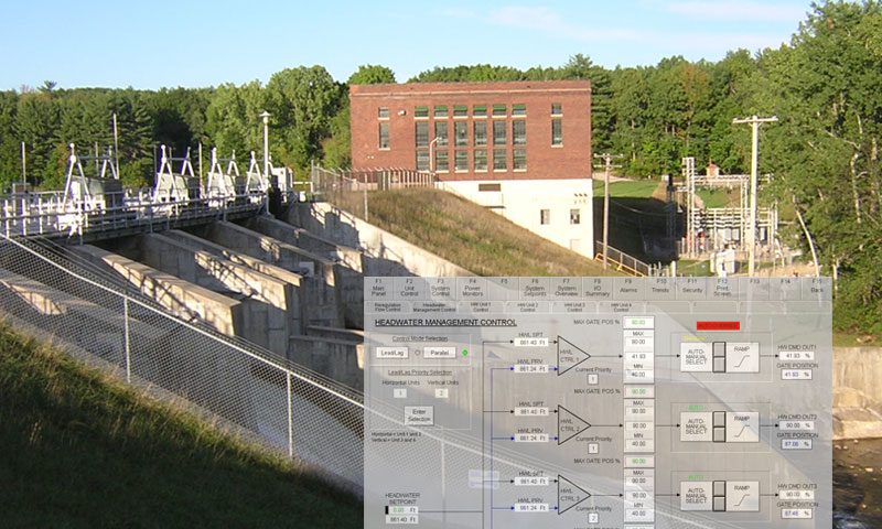 The outside of a run-of-river hydroelectric plant representing the function of a hydro turbine control system as explained by Petrotech, which has a location in Houston, TX