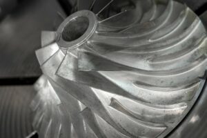 metal blades of impeller of centrifugal turbo compressor